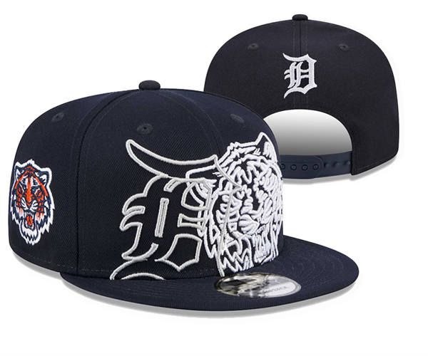 Embroidered MLB Detroit Tigers Navy Relex Logo Snapback Hat YD20828