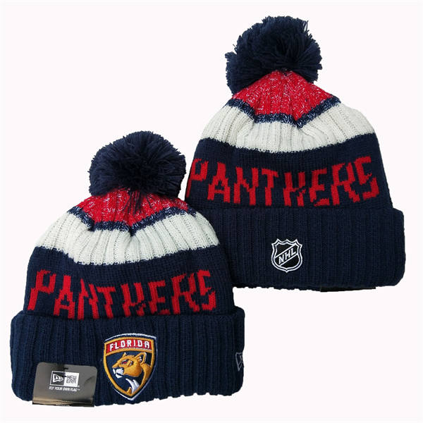 Florida Panthers Black white red  Cuffed Pom Knit Hat YD2503211 (40)