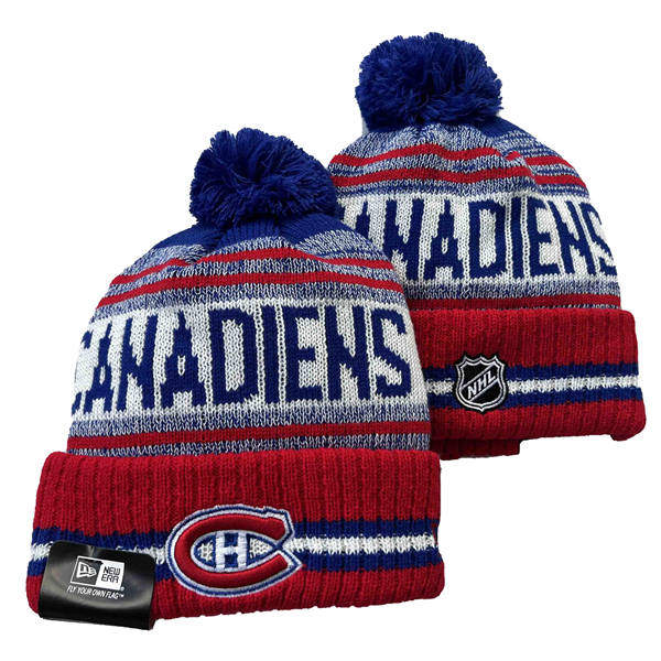 Montreal Canadiens Red White Cuffed Pom Knit Hat YD2503211 (22)