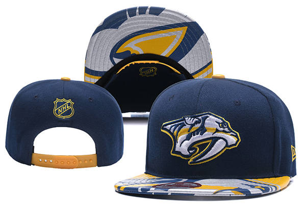 Nashville Predators navy Primary Logo Snapback Hat YD2503212 (8)