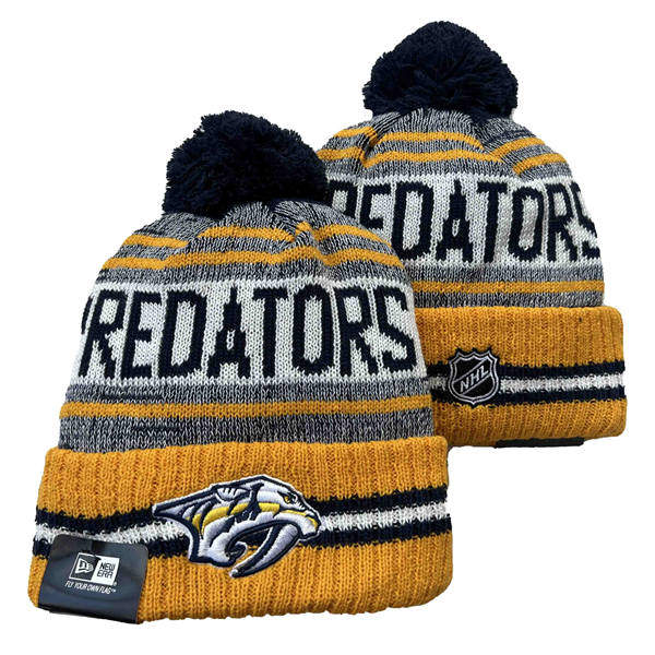 Nashville Predators Yellow White Gray Cuffed Pom Knit Hat YD2503211 (16)