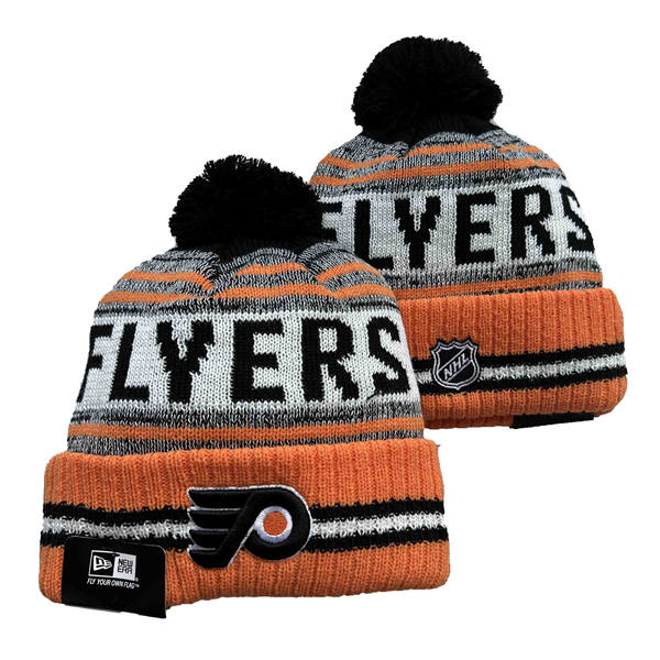 Philadelphia Flyers Orange White  Cuffed Pom Knit Hat YD2503211 (13)
