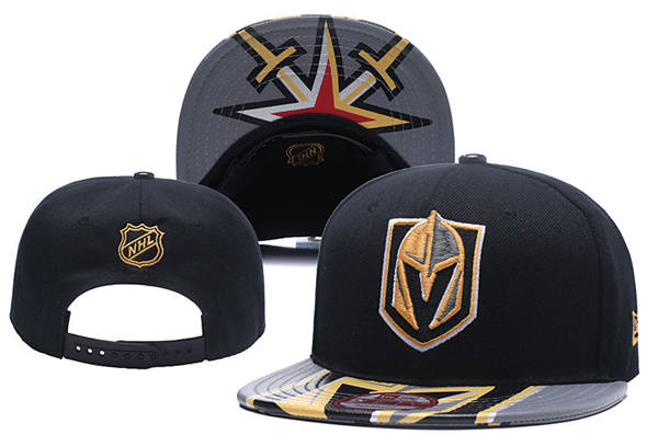 Vegas Golden Knights Black Gray Primary Logo Snapback Hat YD2503212 (1)