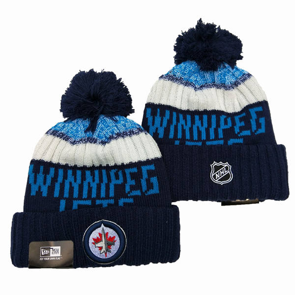Winnipeg Jets Navy Blue Cuffed Pom Knit Hat YD2503211 (30)
