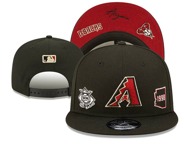 Embroidered Arizona Diamondbacks Black 1998 Anniversary Snapback Hat YD250303