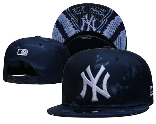 Embroidered MLB New York Yankees navy white colorful Snapback Hat YD250303 (4)
