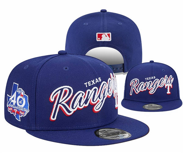 Embroidered MLB Texas Rangers Royal 40TH Anniversary  Snapback Hat YD22913