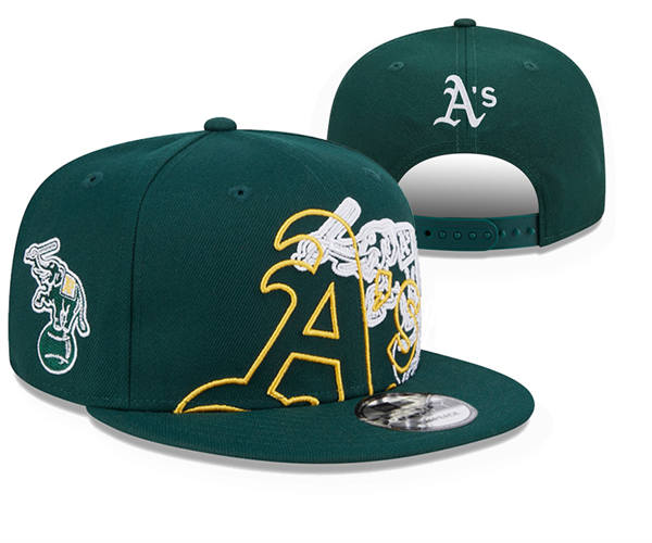 Embroidered MLB Athletics Green Rlex Logo Snapback Hat YD250303 (2)
