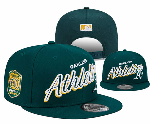Embroidered MLB Athletics Green 50TH Anniversary Snapback Hat YD250303 (3)