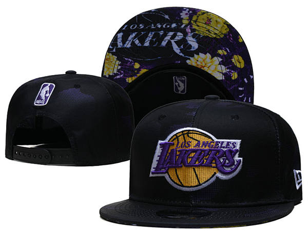 NBA Los Angeles Lakers Black Throwback Snapback Hat YD2503211 (5)