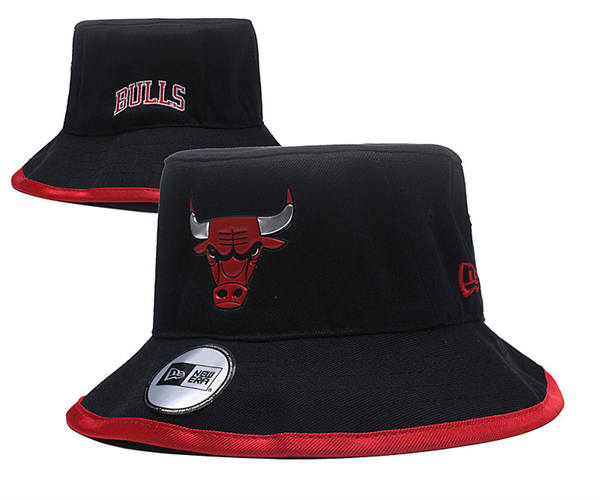 Embroidered NBA Chicago Bulls Black Red Bucket Hat YD250303