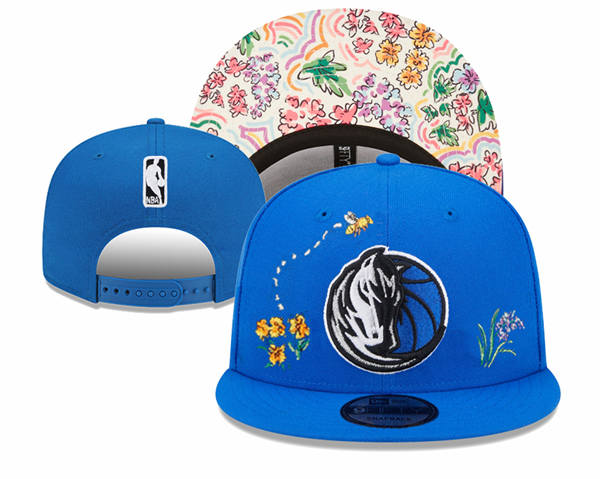 NBA Dallas Mavericks Blue flowers Snapback Hat YD2503211 (2)