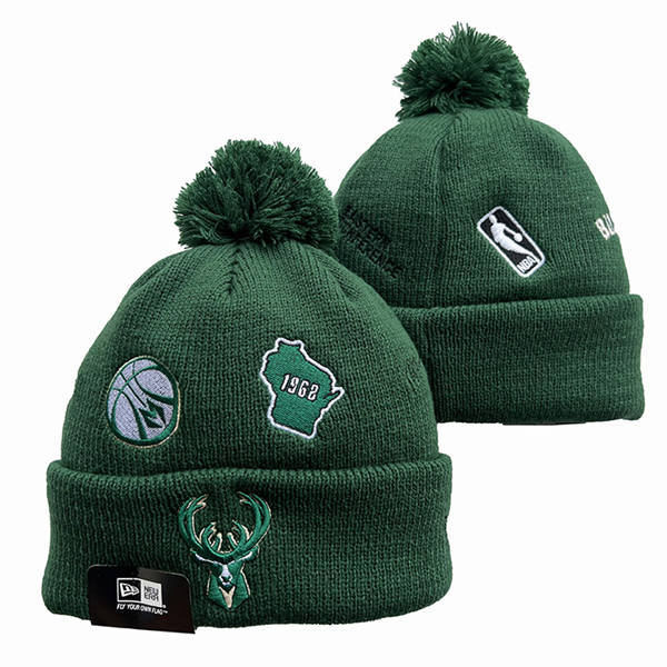 NBA Milwaukee Bucks Green 1962 Anniversary  Cuffed Pom Knit Hat YD2503212 (3)