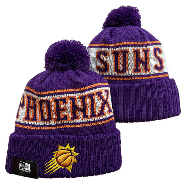 NBA Phoenix Suns purple white Cuffed Pom Knit Hat YD2503212 (2)