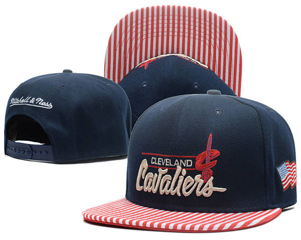 Cleveland Cavaliers navy with red stripe Mitchell & Ness Snapback Cap GS2503223 (5)