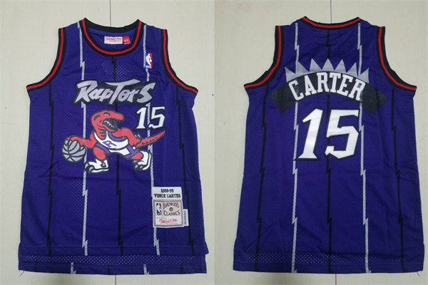 Youth Toronto Raptors #15 Vince Carter Purple 1998-99 Hardwood Classics Jersey