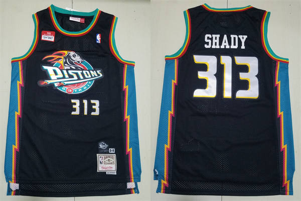 Men's Detroit Pistons #313 Slim Shady Mitchell & Ness x Eminem 1990's thorwback Swingman Jersey