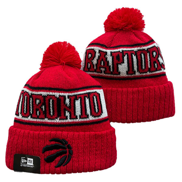 NBA Toronto Raptors red white Cuffed Pom Knit Hat YD2503212 (1)