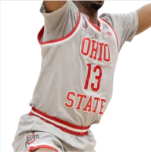 Mens Ohio State Buckeyes #13 Sean Stewart Nike 2025 Grey College Basketball Jersey