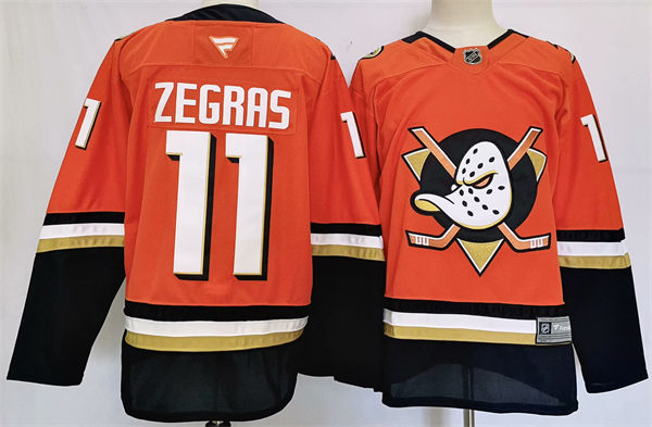 Mens Anaheim Ducks #11 Trevor Zegras Fanatics 2025 Orange Home Player Jersey