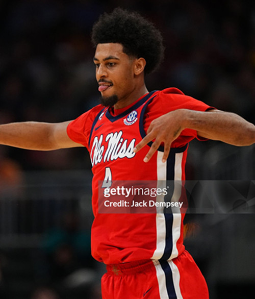 Ole Miss Rebels #4 Jaemyn Brakefield 2025 Red College Basketball Game Jersey