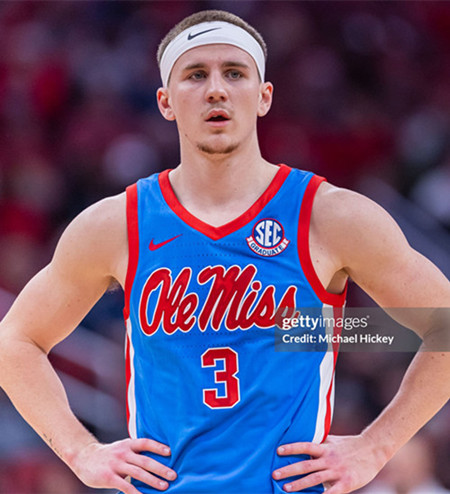 Ole Miss Rebels #3 Sean Pedulla Powder Blue College Basketball Game Jersey