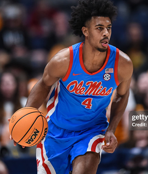 Ole Miss Rebels #4 Jaemyn Brakefield Powder Blue College Basketball Game Jersey