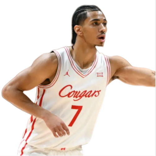 Mens Youth Houston Cougars #7 Milos Uzan 2025 White Cougars Basketball Game Jersey