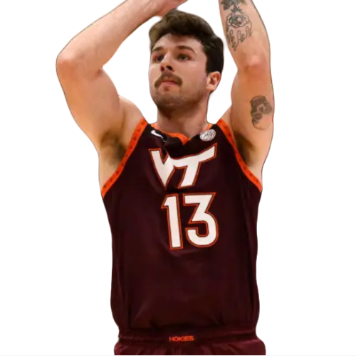 Mens Youth VIRGINIA TECH HOKIES #13 Ben Burnham Maroon Basketball Jersey