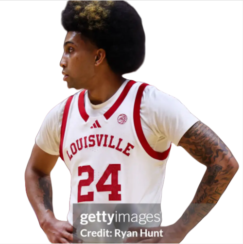 Mens Louisville Cardinals #24 Chucky Hepburn 2024 White Red Basketball Game Jersey