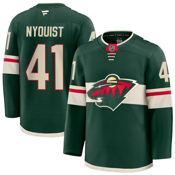 Men's Minnesota Wild #41 Gustav Nyquist Fanatics Home Green Jersey