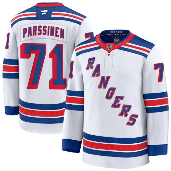 Mens New York Rangers #71 Juuso Parssinen Fanatics White Away Primegreen Player Jersey