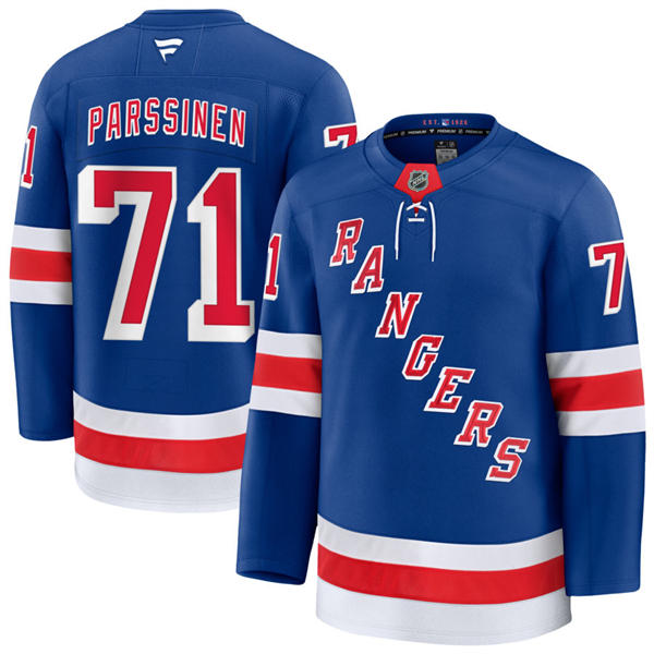 Mens New York Rangers #71 Juuso Parssinen Fanatics Royal Home Primegreen Player Jersey