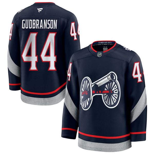 Mens Columbus Blue Jackets #44 Erik Gudbranson Fanatics Navy 2025 NHL Stadium Series Premium Player Jersey