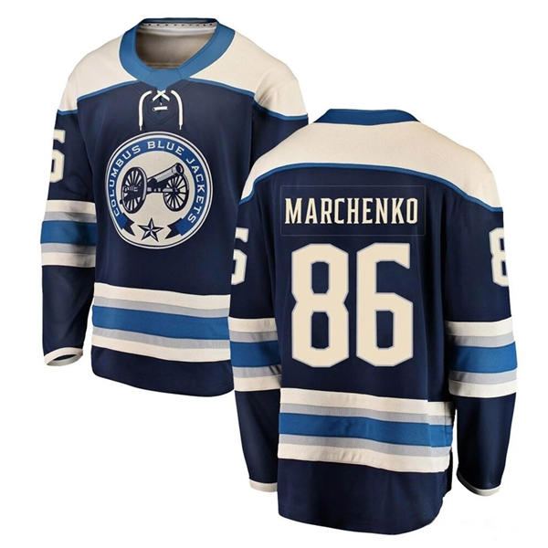 Mens Columbus Blue Jackets #86 Kirill Marchenko Fanatics Navy Alternate Premium Jersey