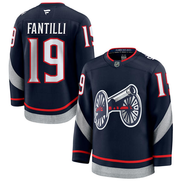 Mens Columbus Blue Jackets #19 Adam Fantilli Fanatics Navy 2025 NHL Stadium Series Premium Player Jersey
