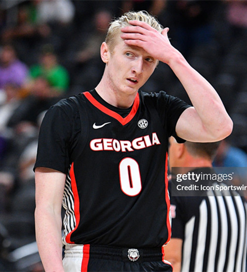 Georgia Bulldogs #0 Blue Cain Black College Basketball Game Jersey