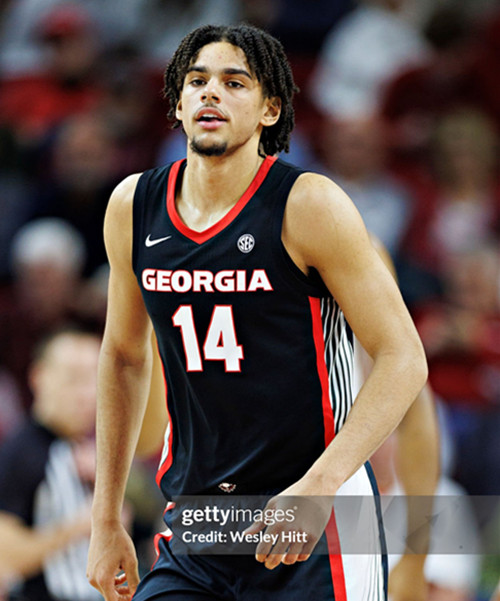 Georgia Bulldogs #14 Asa Newell Black College Basketball Game Jersey