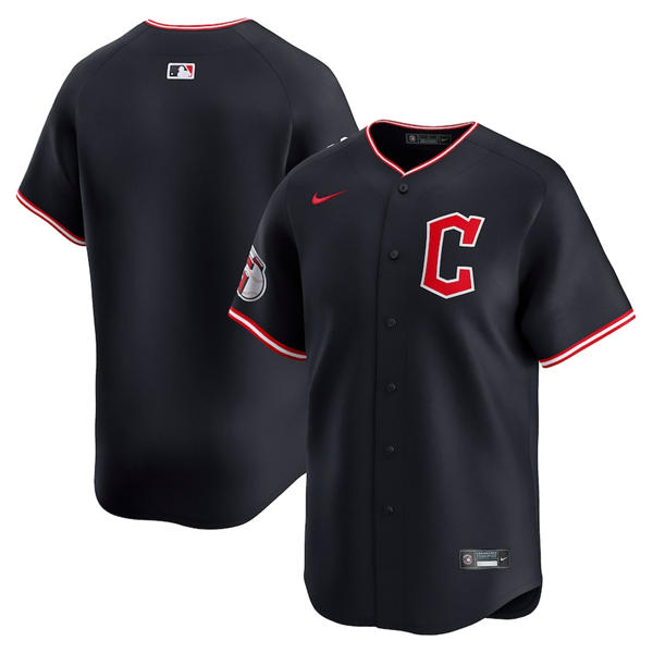 Mens Cleveland Guardians Blank Nike 2025 Navy Alternate Limited Player Jersey