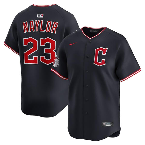 Mens Cleveland Guardians #23 Bo Naylor Nike 2025 Navy Alternate Limited Player Jersey
