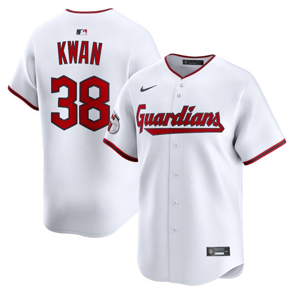 Mens Cleveland Guardians #38 Steven Kwan Nike 2025 White Home Limited Player Jersey