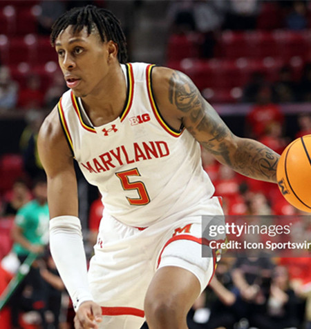 Mens Youth Maryland Terrapins #5 DeShawn Harris-Smith 2025 White College Basketball Game Jersey