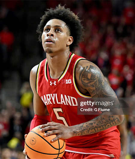 Mens Youth Maryland Terrapins #5 DeShawn Harris-Smith 2025 Red College Basketball Game Jersey