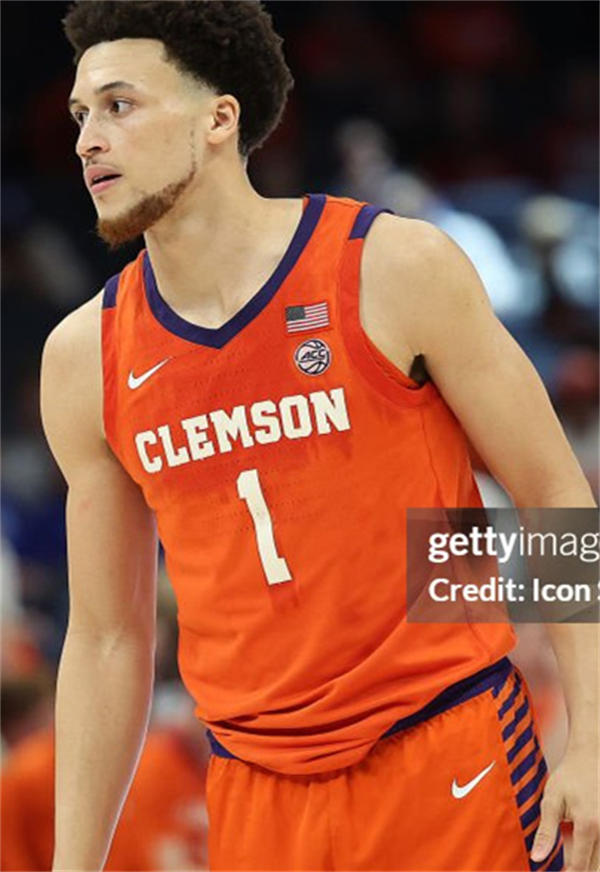 Mens Youth Clemson Tigers #1 Chase Hunter Orange Basketball Game Jersey