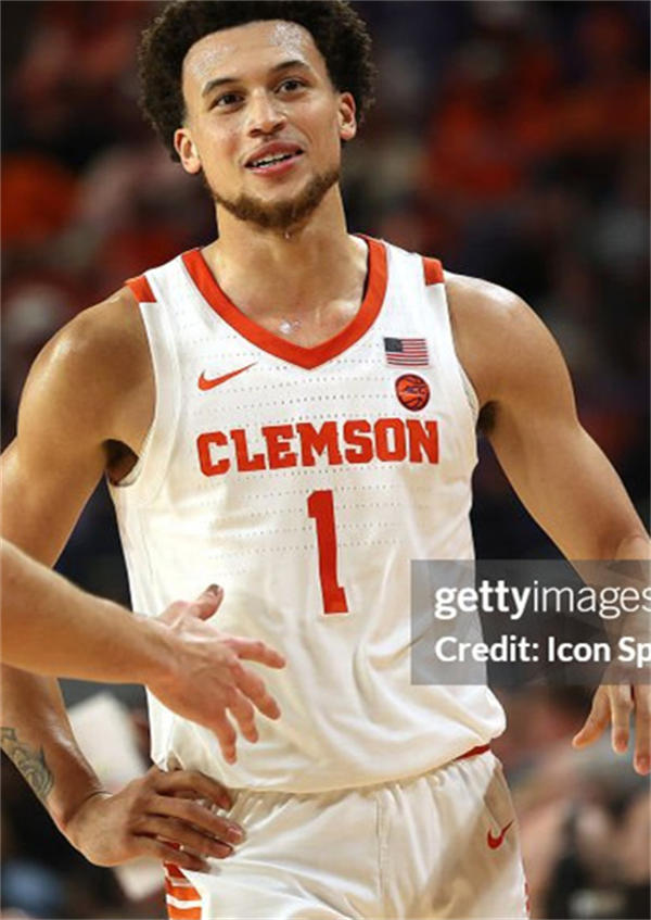 Mens Youth Clemson Tigers #1 Chase Hunter White Basketball Game Jersey