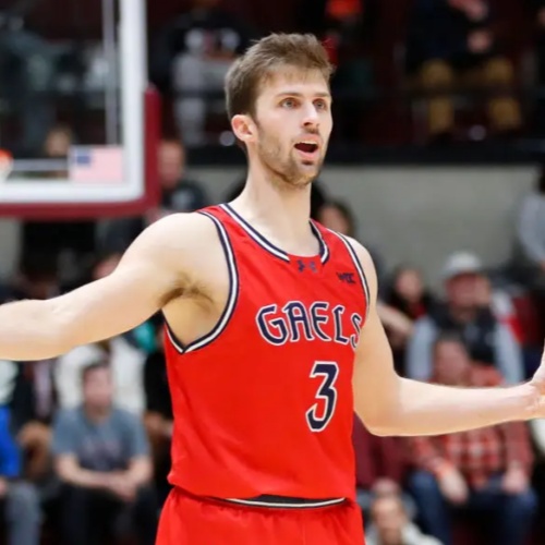 Mens Youth Saint Mary's Gaels #3 Augustas Marciulionis Red College Basketball Game Jersey