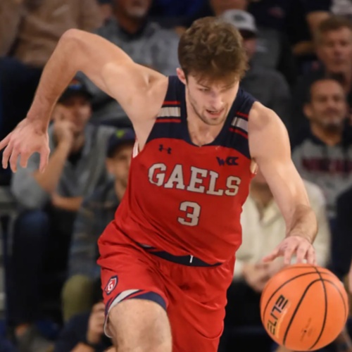 Mens Youth Saint Mary's Gaels #3 Augustas Marciulionis Red grey College Basketball Game Jersey