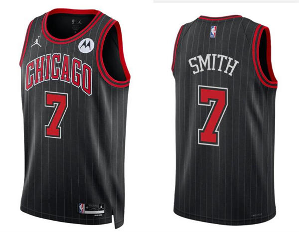 Mens Chicago Bulls #25 Jalen Smith Black Statement Edition Swingman Jersey