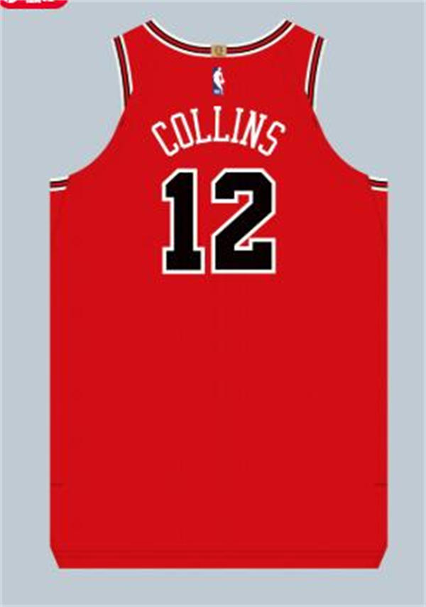 Mens Chicago Bulls #12 Zach Collins Red Icon Edition Swingman Jersey