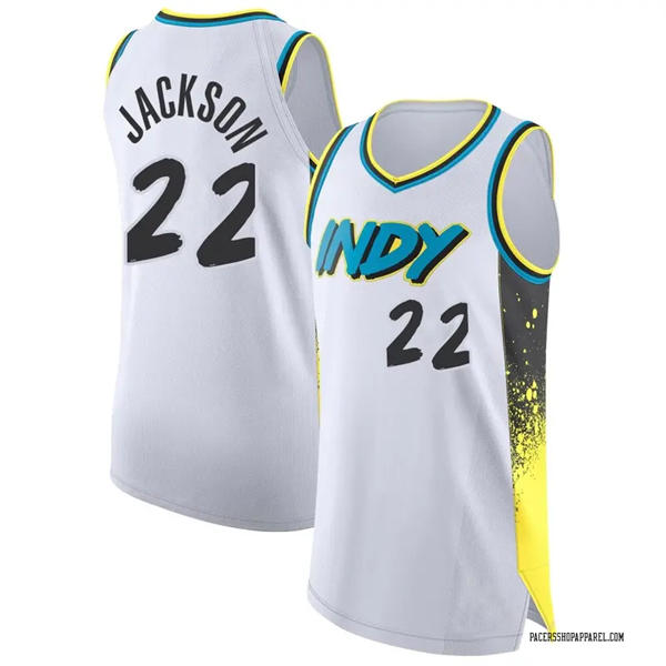 Mens Indiana Pacers #22 Isaiah Jackson 2024-25 White City Edition Jersey
